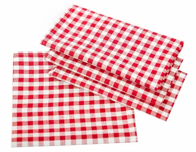 Produktbild von Landhaus Tischwäsche 5 mm Karo Baumwolle rot-weiß kariert - 90 x 90 cm