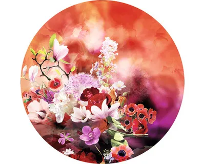 Produktbild von Glasbild Baroque Flowermix IV Ø 20 cm