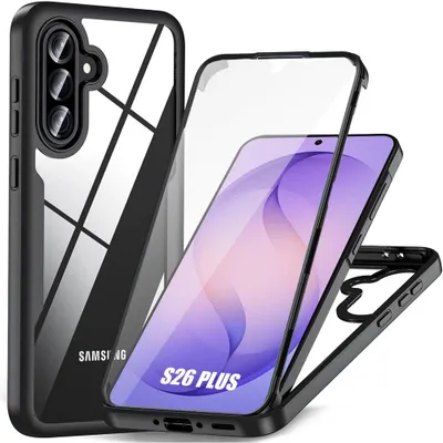Image de Coque pour Samsung Galaxy S26 Plus, Protection Intégrale Avant et Arrière Double Face - Bordure Noir