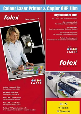 Immagine prodotto di Folex® 29720.125.44100 Film per stampanti e fotocopiatrici a colori bianco e trasparente A4 0,125 mm trasparente 50 film(S)