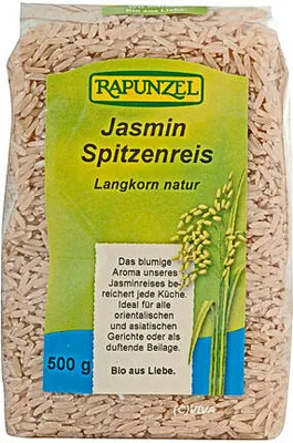 Produktbild von Rapunzel Jasmin Spitzenreis Langkorn natur 500 g, Reiskorn, 500 g, Thailand, 352 kcal, 1491 kJ, 2,2 g