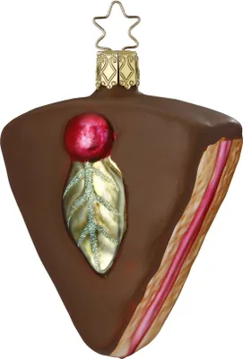 Produktbild von Christbaumschmuck Schokoladentorte 9cm Glas Figur Braun