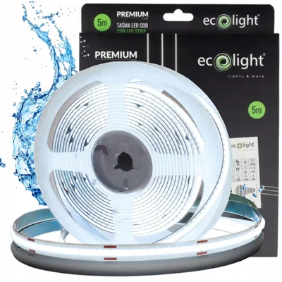 Produktbild von Wasserdichtes LED-Band, COB-Technologie, 480 LEDs, 12V, 12W/m, 1560lm/m, 6000K (kaltweiß), für den Einsatz im Badezimmer, 5 Meter