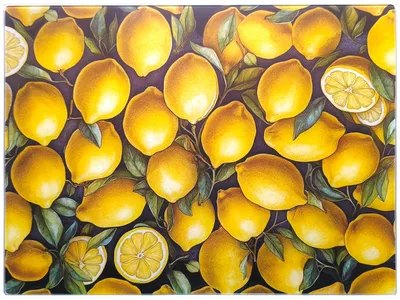 Productafbeelding van Aria glazen schaal, 40x30 cm, citroenmotief