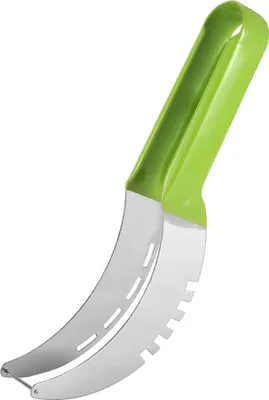 Produktbild von Wassermelonenschneider – Edelstahl-Melonenschneider – Wassermelonenschneider-Schneidewerkzeug – Wassermelonen-Schneidegabel – Multifunktionale Obstgabel – für Cantaloupe-Papaya-Drachenfrucht-Wassermelone (Grün)