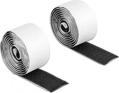Produktbild von DeLOCK Klettband selbstklebend mit Haft- und Flauschband L 1 m x B 25 mm schwarz, Kunststoff, Schwarz, Weiß, 25 mm, 1 m, 1 Stück(e), Polybag