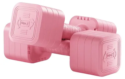 Zdjęcie produktu dla Hantle z regulowaną wagą, kompaktowa konstrukcja, antypoślizgowy uchwyt, 5 kg x 2, kolor różowy