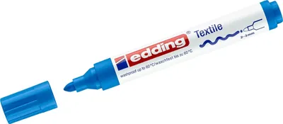 Immagine prodotto di Pennarello tessile edding 4500 punta tonda creativa 2-3 mm azzurro confezione da 10