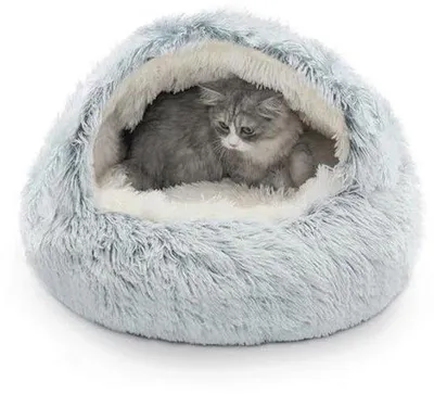 Produktbild von Katzenbett Weich und Waschbar - Plüschkissen für Katzen und Hunde - Grau