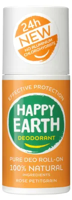Zdjęcie produktu dla Happy Earth Pure Deodorant w sztyfcie, zapach Rose Petitgrain (75 ml)
