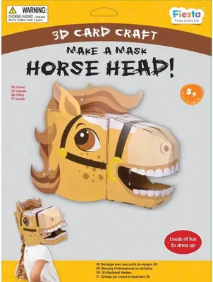 Produktbild von Fiesta Crafts Pferd Bastelset 3D Maske Karton kreatives Spielzeug
