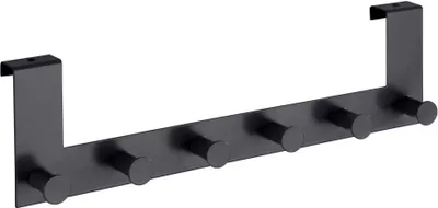Produktbild von WENKO Metall Türgarderobe Celano in Schwarz 39 x 11 x 5,5 cm