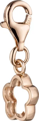 Produktbild von Einhänger Blume Charm Anhänger für Bettelarmband 925 Silber rotgold vergoldet