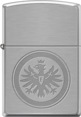 Produktbild von Original Zippo Sturmfeuerzeug chrom matt mit Eintracht Frankfurt Logo weiß