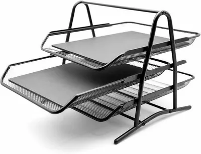 Produktbild von Famanu Dokumentenablage Schwarz Metall mit 3 Fächern - Büro Organizer
