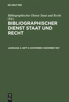 Produktbild von De Gruyter Publikation November/ Dezember 1957