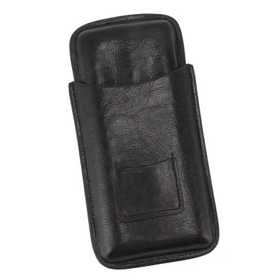 Imagen del producto de Estuche de cuero para cigarros, estuche para transportar cigarros, estuche para sostener cigarros, estuche de viaje para cigarros, estuche humidor pequeño para cigarros, estuche para cigarros con compartimento para cortador