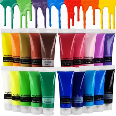 Produktbild von Acrylfarben 20er Set Malfarbe Künstlerfarbe Acrylfarben Tuben Malen Farben Bunt