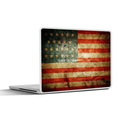 Produktbild von MuchoWow® Laptop Aufkleber Sticker Cover Flagge - Vintage - USA 36.5x27.5 cm - Laptop-Sticker