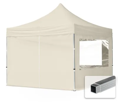 Produktbild von TOOLPORT 3x3m Aluminium Faltpavillon, inkl. 4 Seitenteile, creme