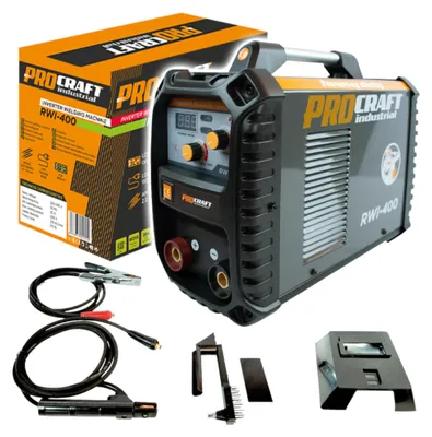 Obrázok produktu pre Invertorová zváračka Procraft Industrial RWI-400 7 kW 20 - 200 A MMA + zvárací štít + drôtená kefa + ďalšie príslušenstvo