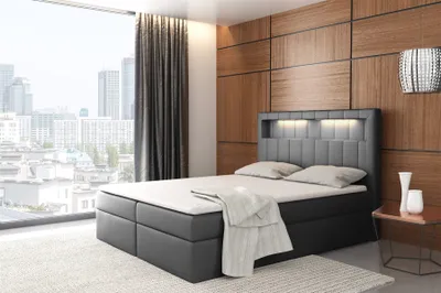 Produktbild von Boxspringbett Schlafzimmerbett STORM 160x200cm inkl.LED