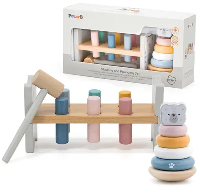 Produktbild von Viga Stapelspielzeug PolarB Stapel- und Hammerspiel