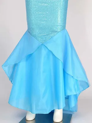 Produktbild von Damen Meerjungfrau Rock Schwanz Gr. 3XL Kostüm Mermaid Tail Pailletten Rock Maxirock Festlich Bodenlang für Karneval Fasching Halloween Party