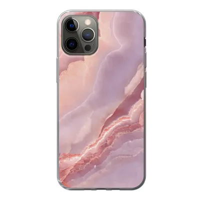 Produktbild von MuchoWow® Handyhülle Schutzhülle Hülle für iPhone 13 Pro Naturstein - Rosa - Nahaufnahme Silikon Softcase Handy Hülle - Handy-Tasche