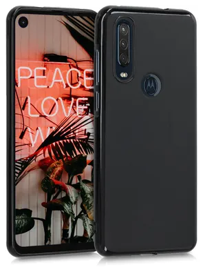 Produktbild von kwmobile Hülle für Motorola One Action TPU Case - Handyhülle unterstützt kabelloses Laden, flexible Schutzhülle, gummiertes Cover in Schwarz matt
