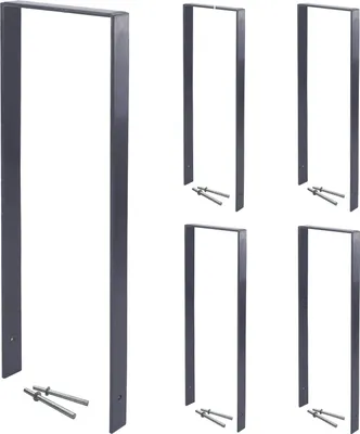 Produktbild von Fahrradanlehnbügel aus galvanisiertem Stahl, Anthrazit, doppelseitig, zum Einbetonieren, 1190x390x60mm, für 10 Fahrräder