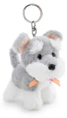 Produktbild von Nici Schlüsselanhänger Hund Schnauzer grau/weiß/orange 10 cm
