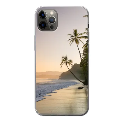 Produktbild von MuchoWow® Handyhülle Schutzhülle Hülle für iPhone 12 Pro Max Strand - Sonnenuntergang - Tropisch Silikon Softcase Handy Hülle - Hartschale
