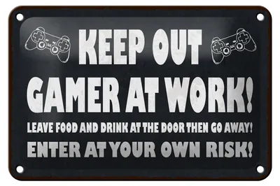 Produktbild von Blechschild Spruch 12x18 cm Keep out Gamer at work Deko Schild