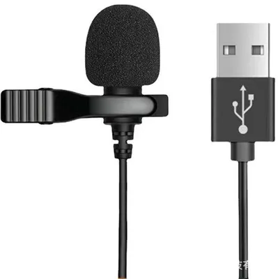 Immagine prodotto di Microfono USB, microfono lavalier omnidirezionale plug-and-play da 2 m