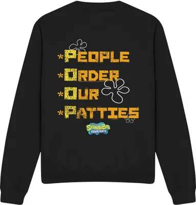 Obrázok produktu pre SpongeBob SquarePants - Mikina "People Order Our Patties" pre mužov/dámy Uni TV12777 (XXL) (Black)