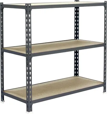 Produktbild von Schwerlastregal, Lagerregal, 100x110x30 cm, Metallregal, Kellerregal, Biegestelle 200 kg, 3 Holzfachböden, Grau/Holz - Maderclick