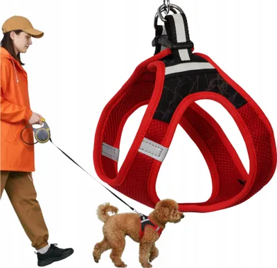 Produktbild von WOBELL | HUNDEGESCHIRR FÜR KLEINE HUNDE, REFLEKTIEREND, BEQUEM, KOMFORTABEL, Größe L - leicht, wasserdicht, Klett + Schnalle