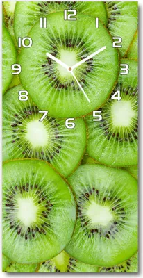 Produktbild von Wanduhr aus Glas – 30x60 cm - Glasbild - Glasuhr - Gehärtetes Glas -Kiwi