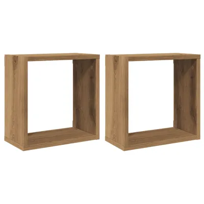 Produktbild von Würfel-Wandregale 2 Stk. Artisan-Eiche 30x15x30 Holzwerkstoff