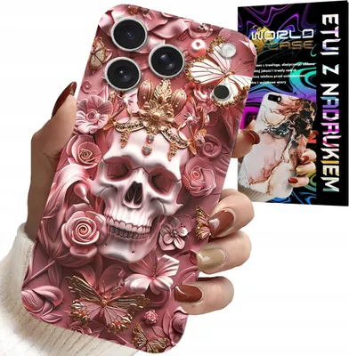 Produktbild von Etui Do Iphone 17 Pro - Kobiece, Modne Wzory, Czaszka W Róże