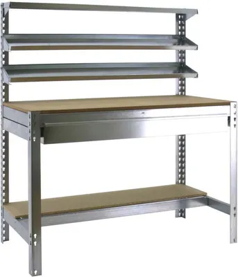 Produktbild von PROREGAL Werkbank BUFFALO mit Frontablage und Schubfach | HxBxT 84x150x76cm | Traglast 600kg | Verzinkt