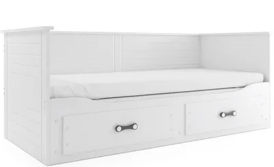 Immagine prodotto di Letto per bambini Heres, letto per adolescenti 80x200 cm, letto matrimoniale, bianco, con cassetto (include materasso)