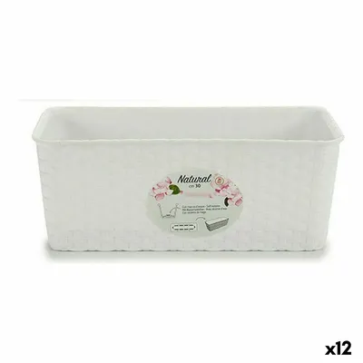 Obrázek produktu pro Stefanplast truhlík na květiny 13 x 11 x 28,5 cm bílý plast (12 kusů)