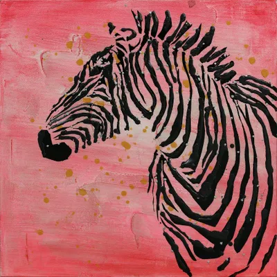 Produktbild von Öl-Wandbild Zebra 70x70 PHA100