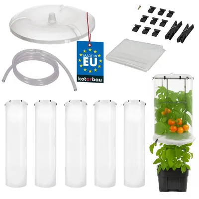 Produktbild von KOTARBAU® 5er Set Schutzfolie für Tomatenpflanze ⌀ 40 cm x 148 cm Tomatenschutzfolie Schutzfolie Reifehaube Reifefolie Gewächshaus Klein Transparent