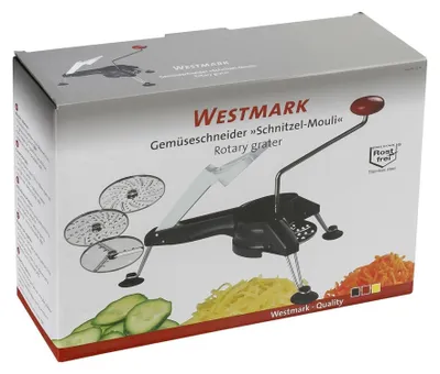 Produktbild von Westmark Gemüseschneider Küchenhelfer mit 3 Schneidscheiben BPA-frei