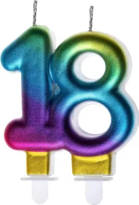 Produktbild von Bunte Geburtstagskerze „18“ – GoParty