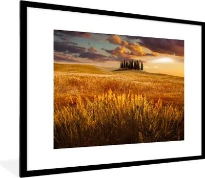 Produktbild von MuchoWow® Gerahmtes Poster Toskana - Italien - Landschaft 80x60 cm - Poster mit Schwarzem Bilderrahmen Wandposter Rahmen Foto Bilder - Schlafzimmer-Dekorationen - Fotoposter