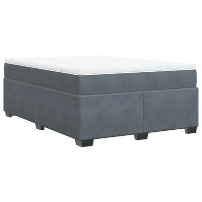 Produktbild von vidaXL Boxspringbett mit Matratze Dunkelgrau 140x190 cm Samt